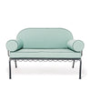 Swatch for The Al Fresco Love Seat in Rivie Green | Vintage Black Frame