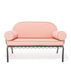 Swatch for The Al Fresco Love Seat in Rivie Pink | Vintage Black Frame