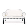 Swatch for The Al Fresco Love Seat in Rivie White | Vintage Black Frame