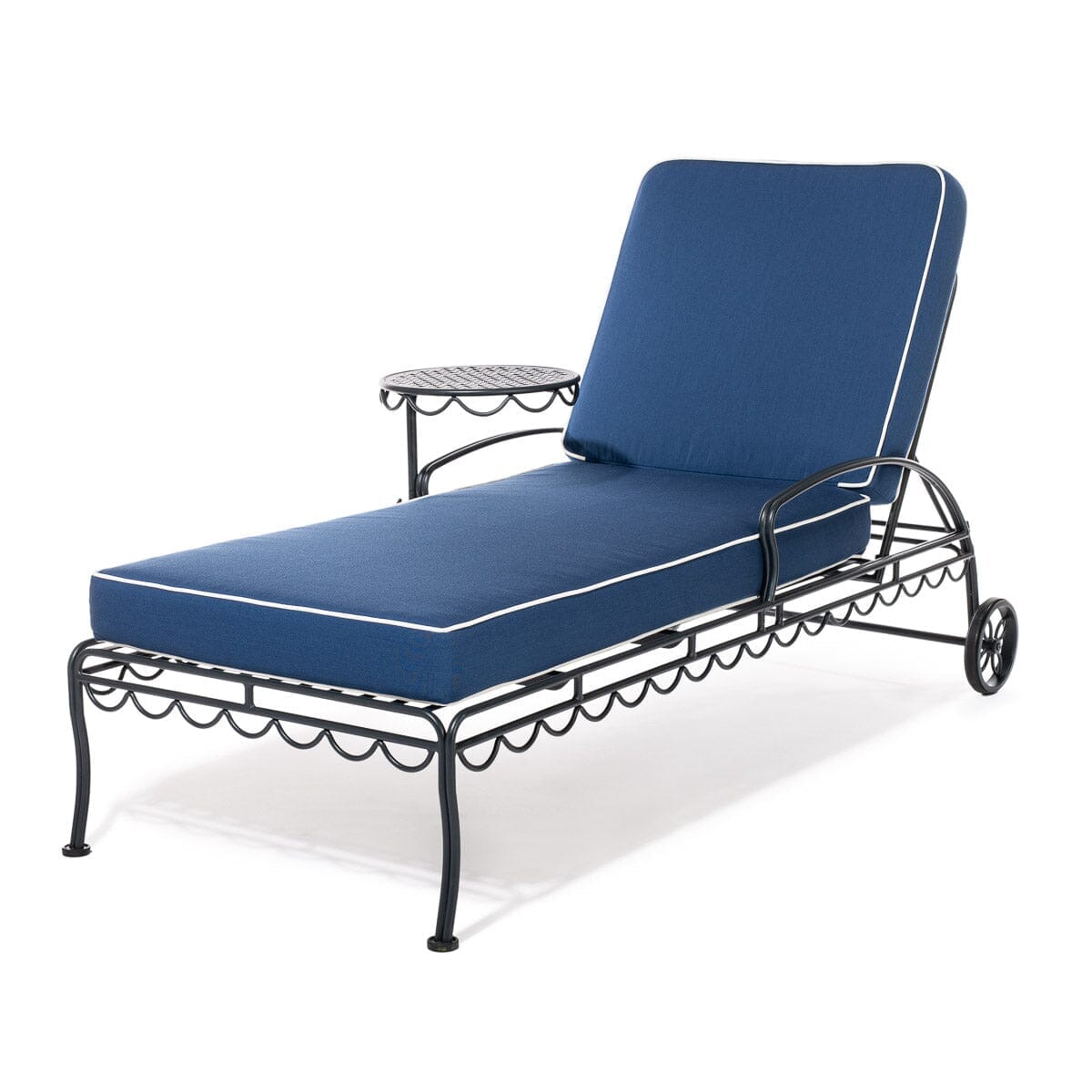 Product image of The Al Fresco Sun Lounger x Julia Berolzheimer in Rivie Slate | Vintage Black Frame B&P x Julia Berolzheimer 