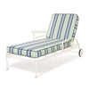 Swatch for The Al Fresco Sun Lounger x Julia Berolzheimer in Green Stripes | Antique White Frame