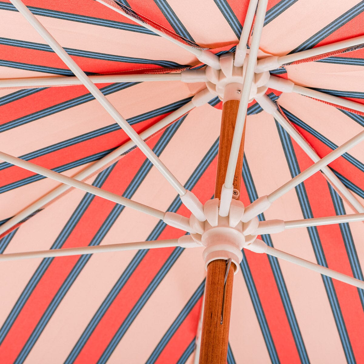 The Amalfi Umbrella - Bistro Dusty Pink Stripe Amalfi Umbrella Business & Pleasure Co Aus 