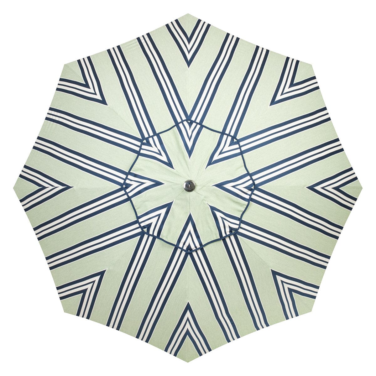 The Patio Umbrella x Julia Berolzheimer in Green Stripes Patio Umbrella B&P Co. x Julia Berolzheimer 