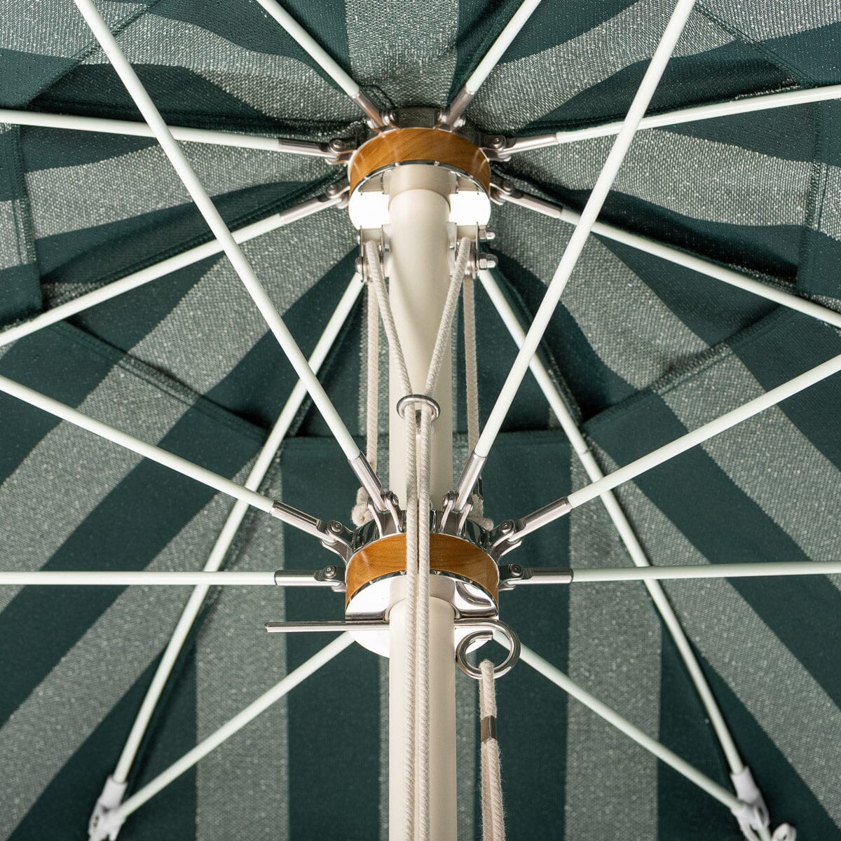 The Patio Umbrella - Terry Green Stripe Patio Umbrella Business & Pleasure Co Aus 