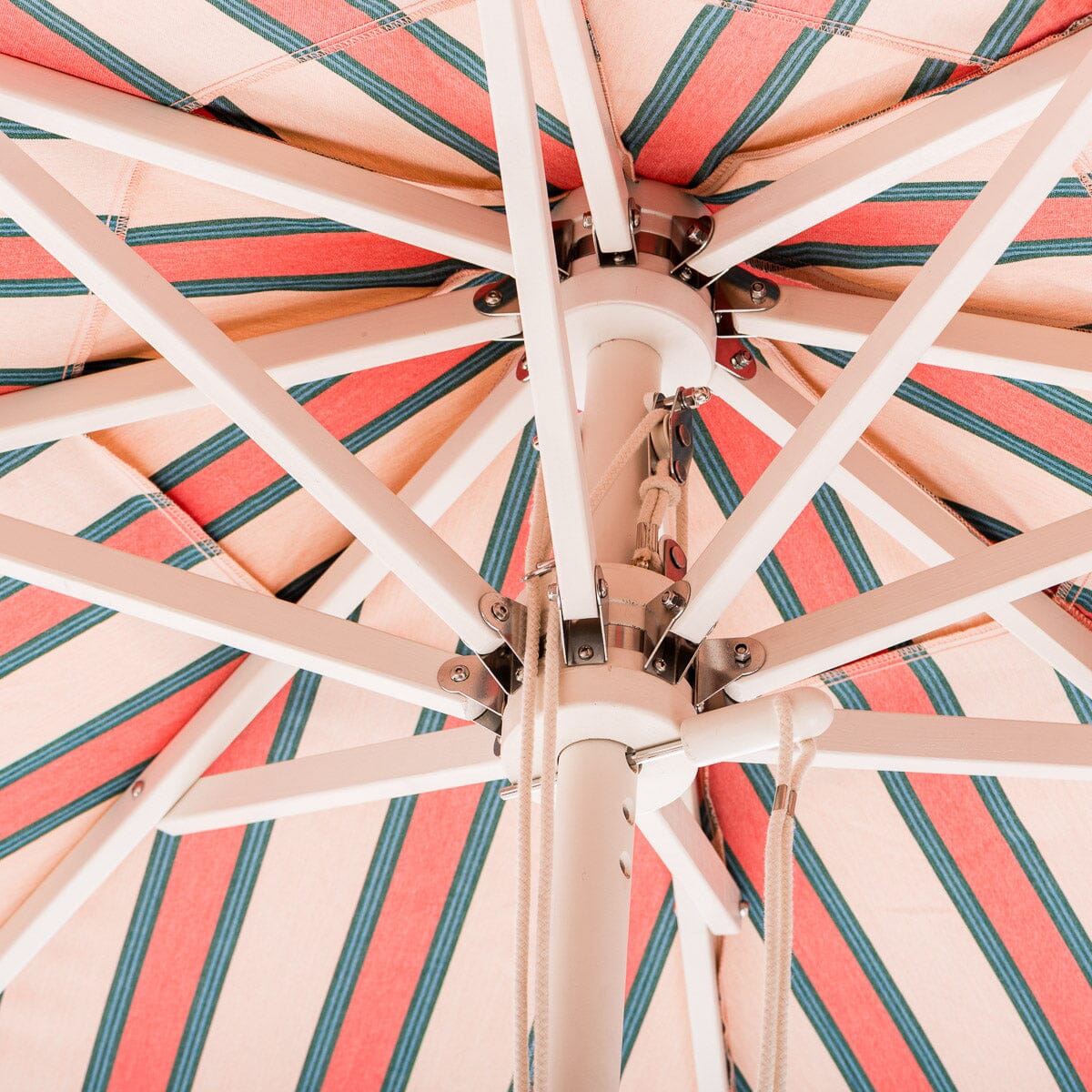 The Market Umbrella - Bistro Dusty Pink Stripe Market Umbrella Business & Pleasure Co Aus 