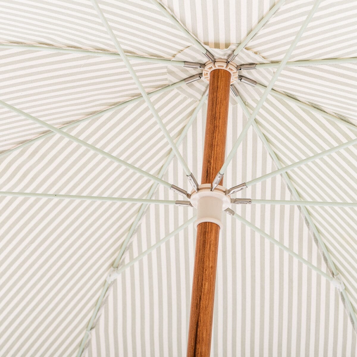 The Rio Fringed Umbrella - Lauren's Sage Stripe Rio Umbrella Business & Pleasure Co Aus 