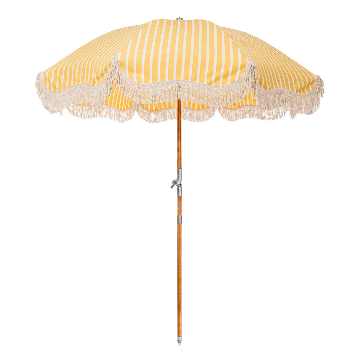 The Premium Beach Umbrella - Monaco Mimosa Stripe Premium Beach Umbrella Business & Pleasure Co Aus 