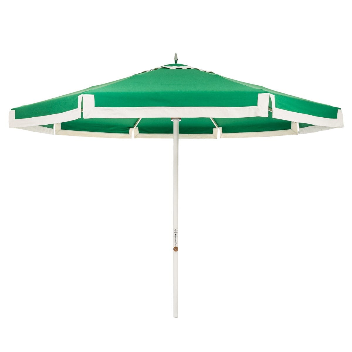 Product image of The Resort Market Umbrella in Border Valance Canyon Green | 10' Antique White Frame Resort Market Umbrella Kit Business & Pleasure Co. 