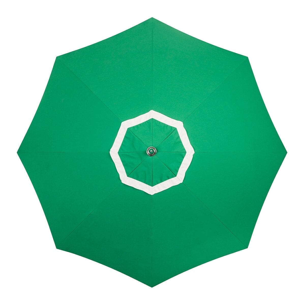 The Resort Market Umbrella in Border Valance Canyon Green | 10' Antique White Frame Resort Market Umbrella Kit Business & Pleasure Co. 