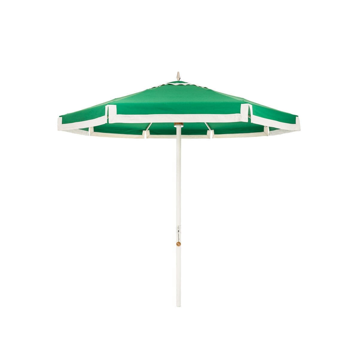 Product image of The Resort Market Umbrella in Border Valance Canyon Green | 8' Antique White Frame Resort Market Umbrella Kit Business & Pleasure Co. 