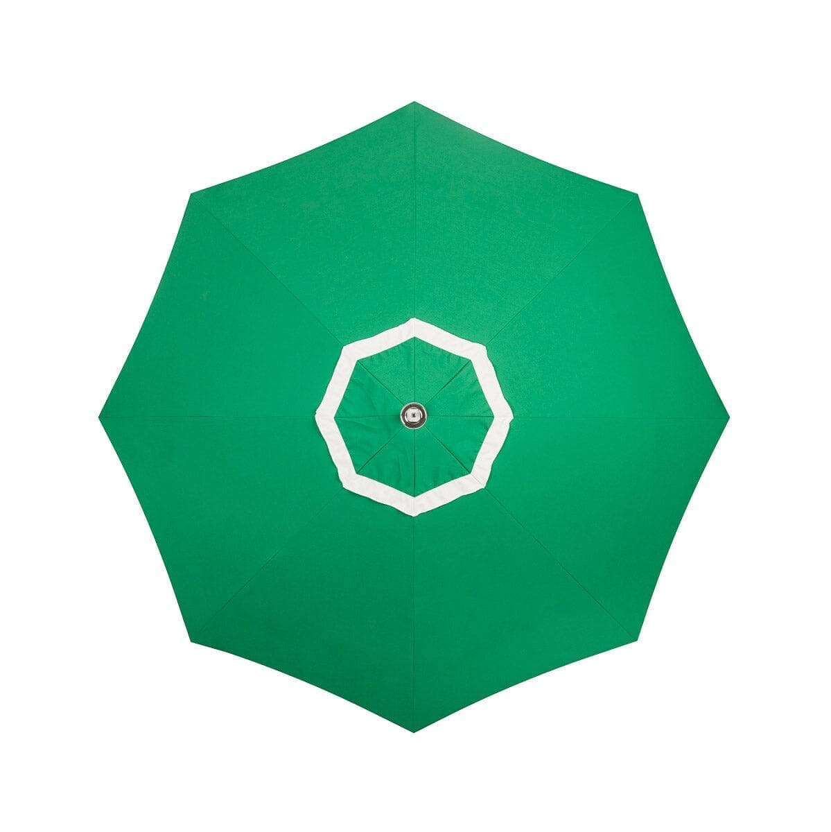 The Resort Market Umbrella in Border Valance Canyon Green | 8' Antique White Frame Resort Market Umbrella Kit Business & Pleasure Co. 
