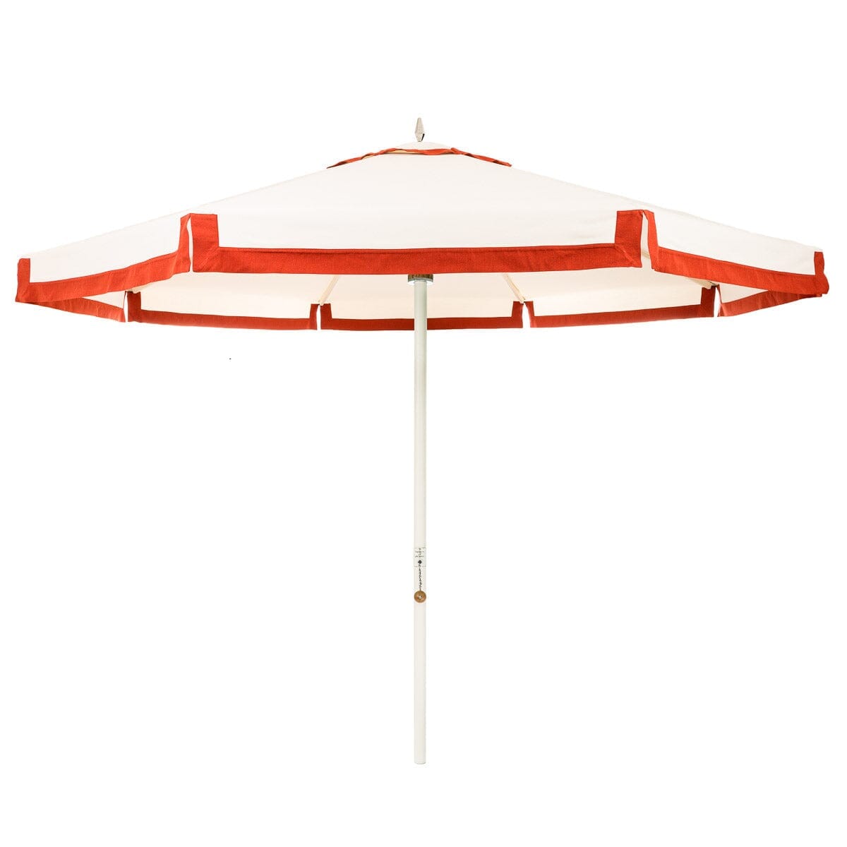 Product image of The Resort Market Umbrella in Border Valance Le Sirenuse | 10' Antique White Frame Resort Market Umbrella Kit Business & Pleasure Co. 
