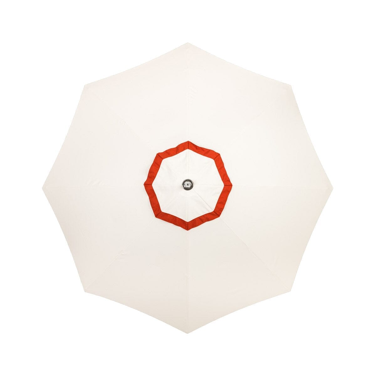 The Resort Market Umbrella in Border Valance Le Sirenuse | 8' Antique White Frame Resort Market Umbrella Kit Business & Pleasure Co. 
