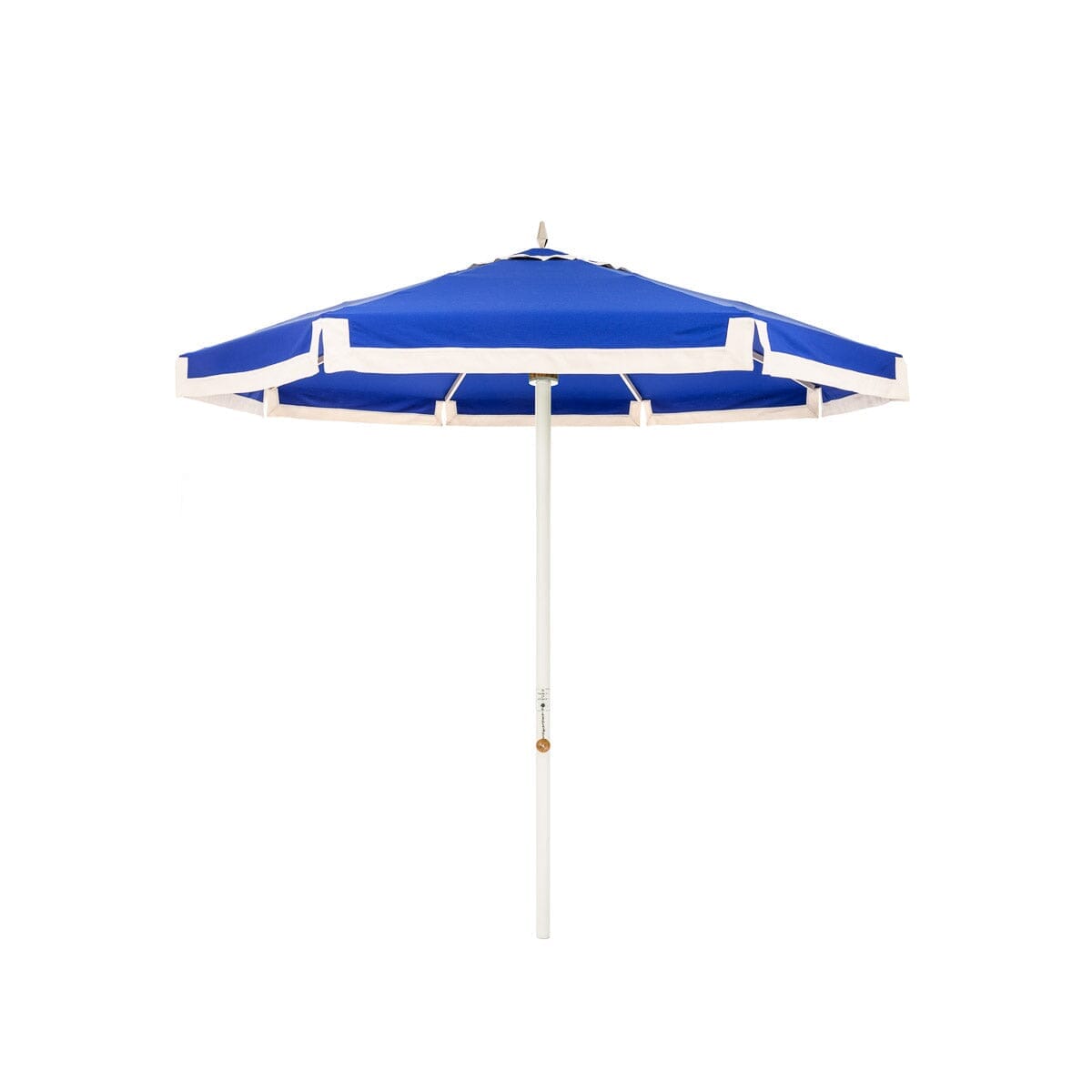 Product image of The Resort Market Umbrella in Border Valance Mediterranean Blue | 8' Antique White Frame Resort Market Umbrella Kit Business & Pleasure Co. 