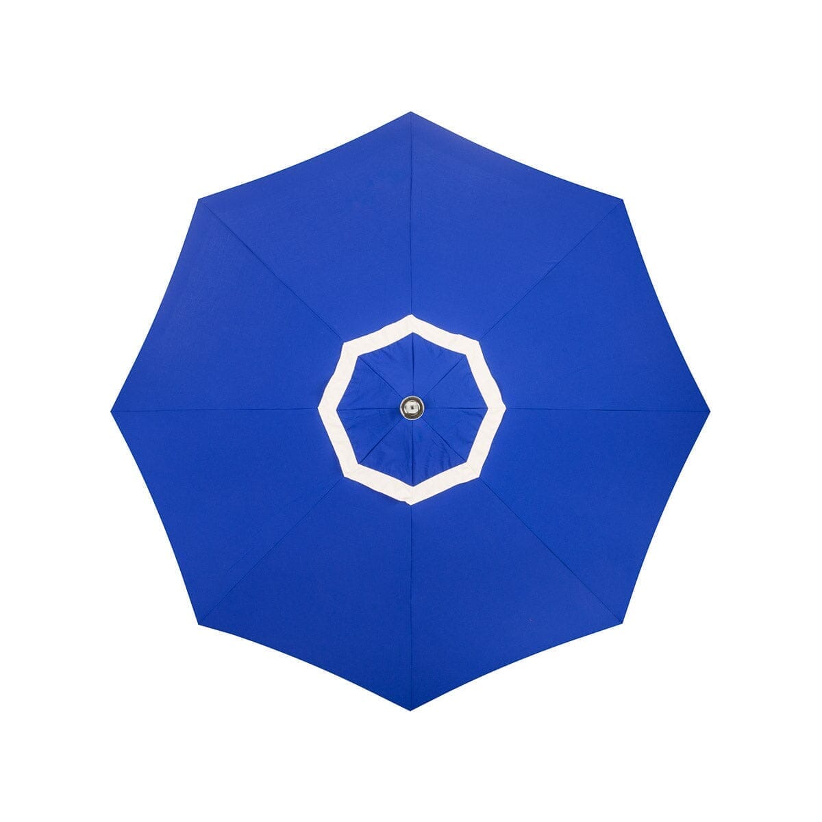 The Resort Market Umbrella in Border Valance Mediterranean Blue | 8' Antique White Frame Resort Market Umbrella Kit Business & Pleasure Co. 