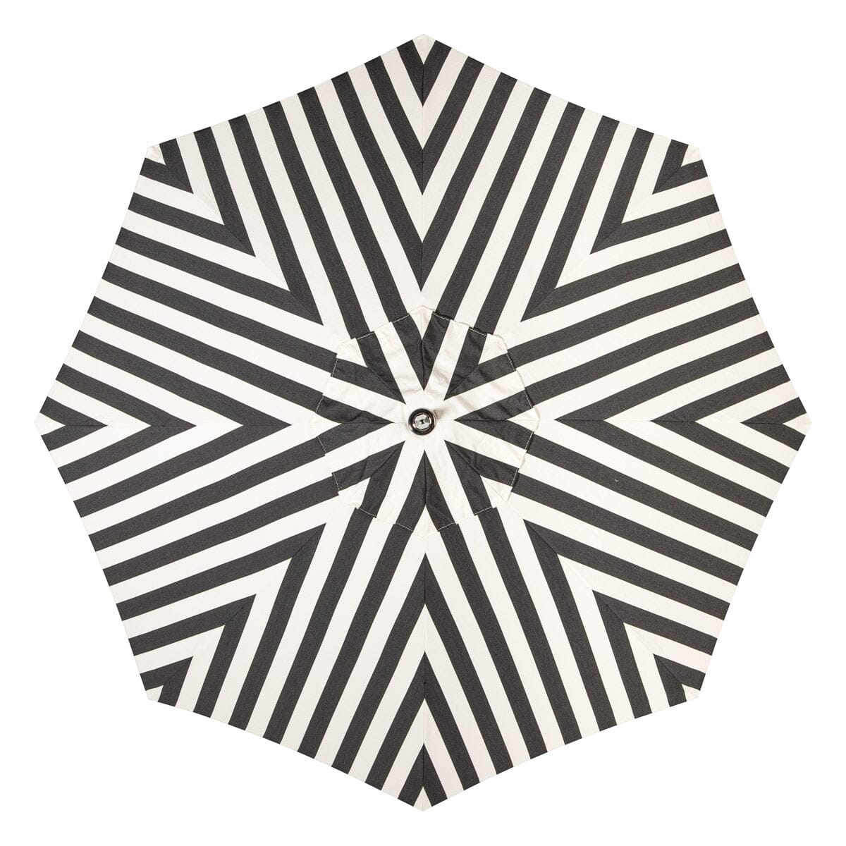 The Resort Market Umbrella in Crew Vintage Black Stripe | Antique White Frame Resort Market Umbrella Kit Business & Pleasure Co Aus 