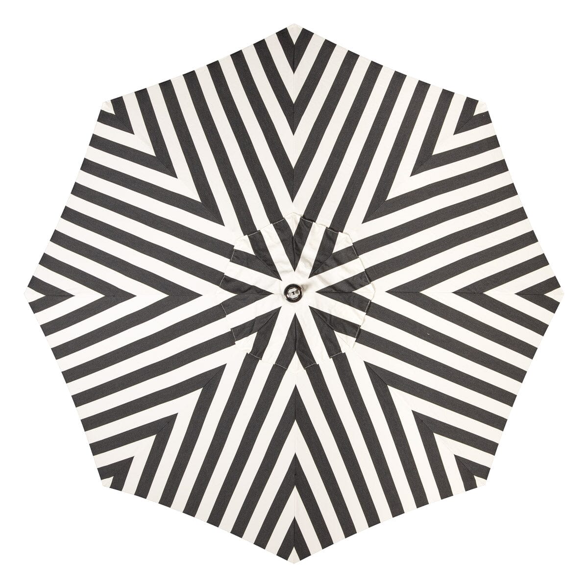 The Resort Market Umbrella in Crew Vintage Black Stripe | Transfer Teak Frame Resort Market Umbrella Kit Business & Pleasure Co Aus 