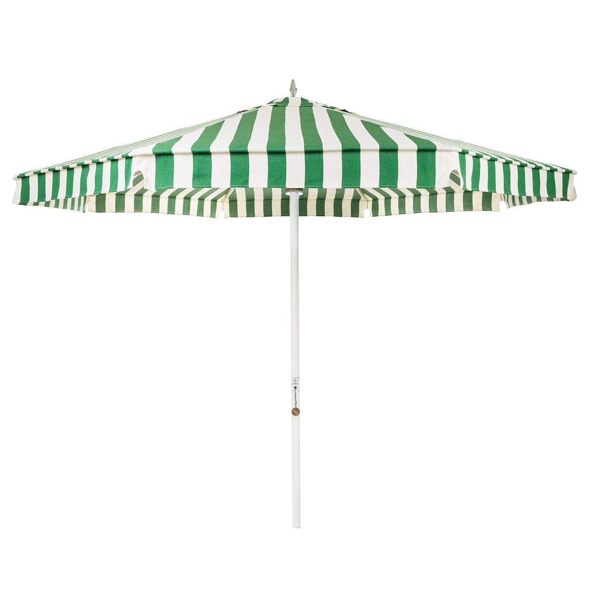 Product image of The Resort Market Umbrella in Crew Canyon Green Stripe | 10' Antique White Frame Resort Market Umbrella Kit Business & Pleasure Co. 
