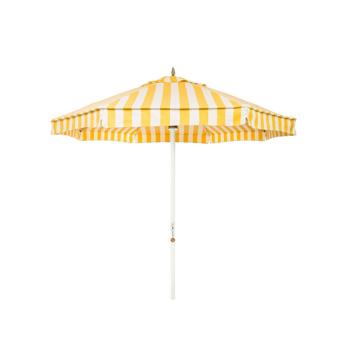 Product image of The Resort Market Umbrella in Crew Mimosa Yellow Stripe | 8' Antique White Frame Resort Market Umbrella Kit Business & Pleasure Co. 