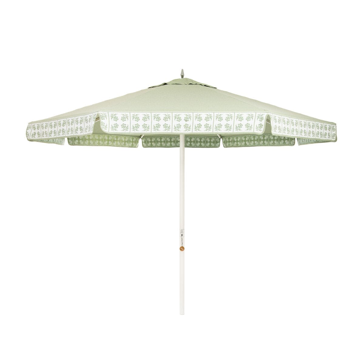 Product image of The Resort Market Umbrella x Julia Berolzheimer in Jacquard Green | 10' Antique White Frame Resort Market Umbrella Kit Business & Pleasure Co Aus 