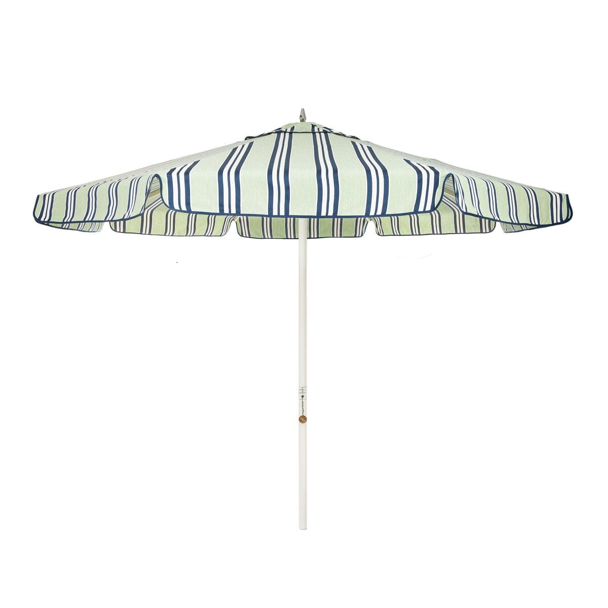 Product image of The Resort Market Umbrella x Julia Berolzheimer in Green Stripes | 10' Antique White Frame B&P x Julia Berolzheimer 