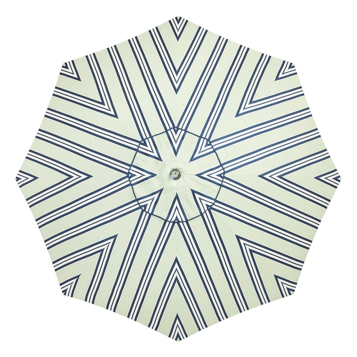 The Resort Market Umbrella - Octagon - Canopy 10 x Julia Berolzheimer in Green Stripes Resort Market Umbrella Canopy B&P Co. x Julia Berolzheimer 