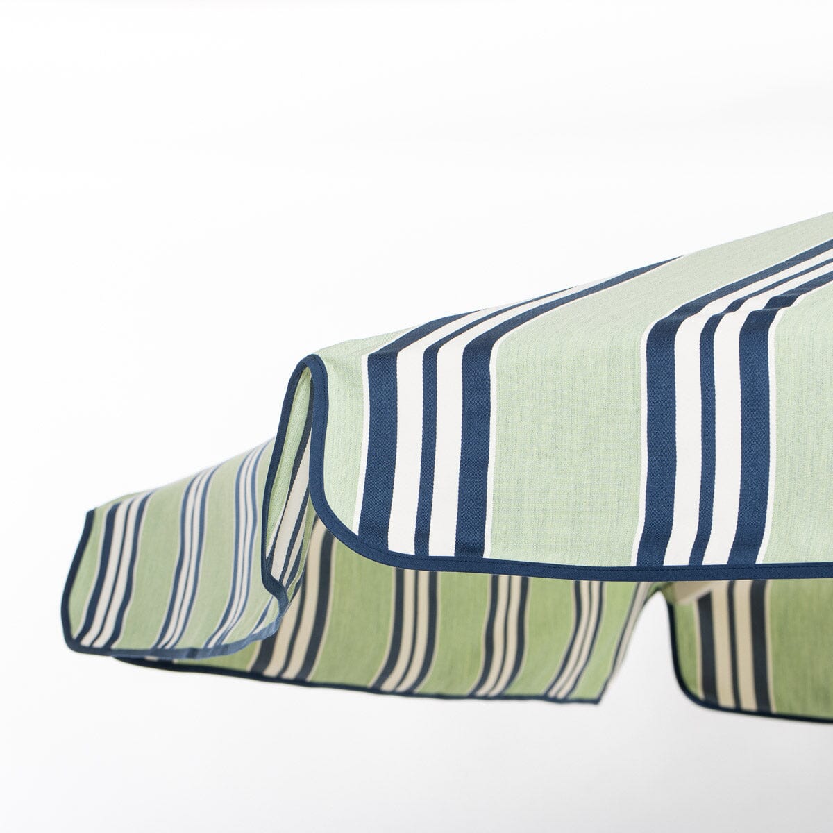 The Resort Market Umbrella x Julia Berolzheimer in Green Stripes | 10' Antique White Frame Resort Market Umbrella Kit B&P x Julia Berolzheimer 