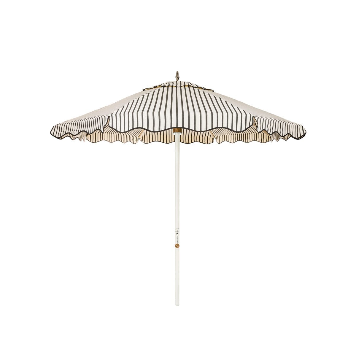 Product image of The Resort Market Umbrella in Monaco Black Stripe | 8' Antique White Frame Resort Market Umbrella Kit Business & Pleasure Co. 