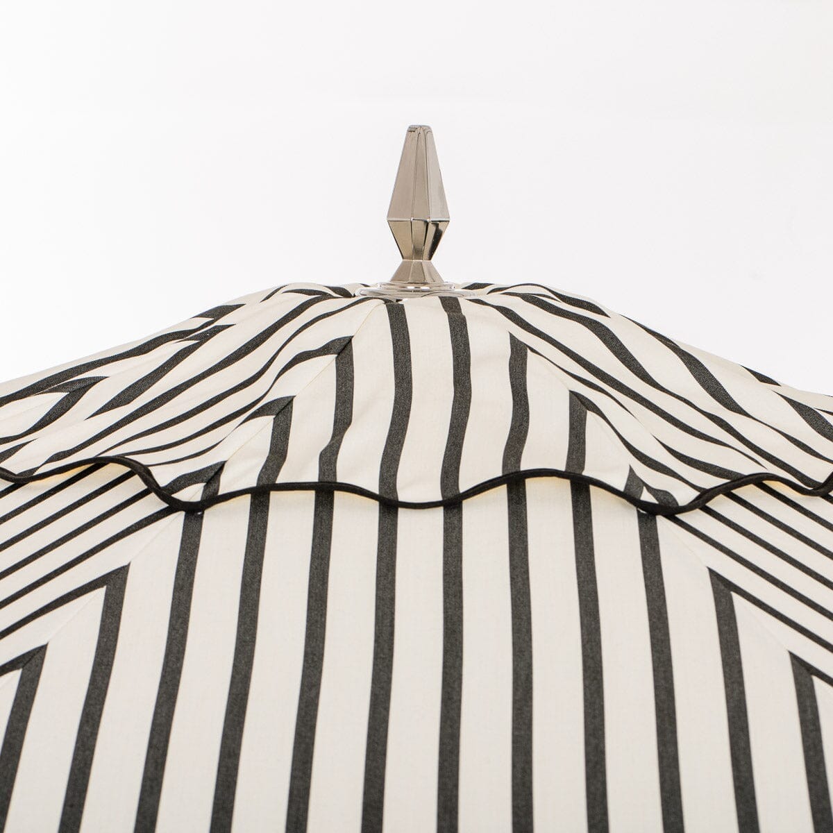 The Resort Market Umbrella in Monaco Black Stripe | 8' Antique White Frame Resort Market Umbrella Kit Business & Pleasure Co. 