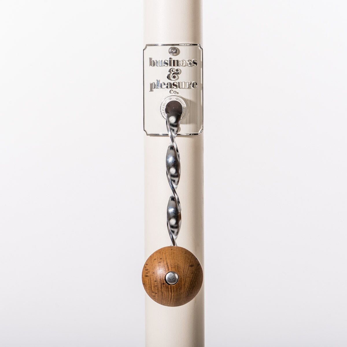 The Resort Market Umbrella in Monaco Black Stripe | 8' Antique White Frame Resort Market Umbrella Kit Business & Pleasure Co. 