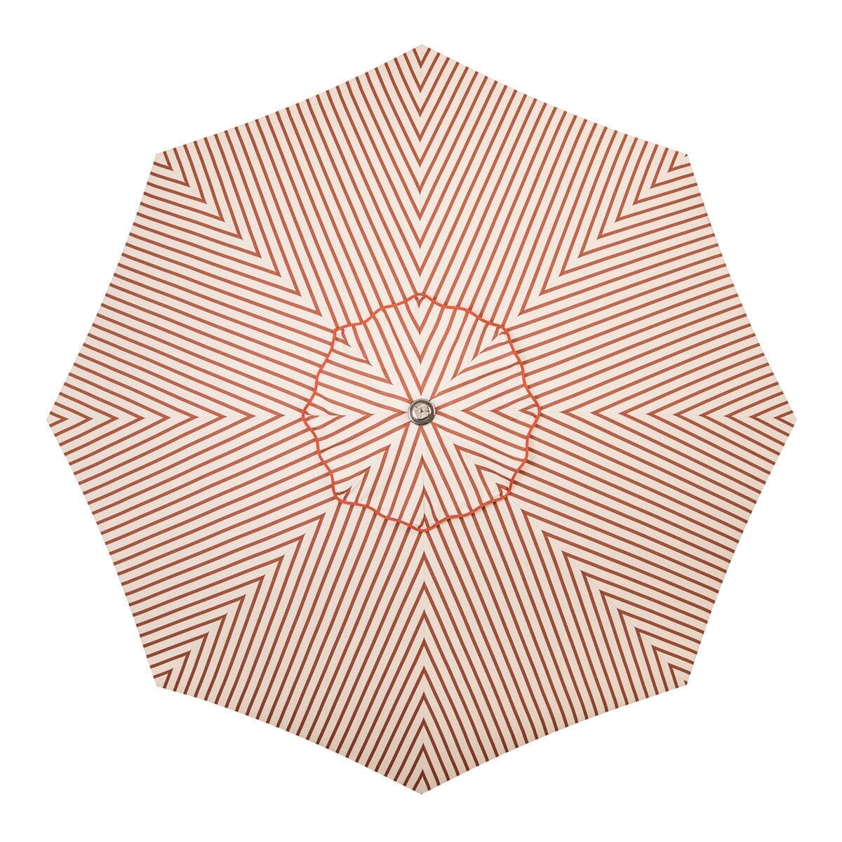 The Resort Market Umbrella in Monaco Le Sirenuse Stripe | 10' Antique White Frame Resort Market Umbrella Kit Business & Pleasure Co. 