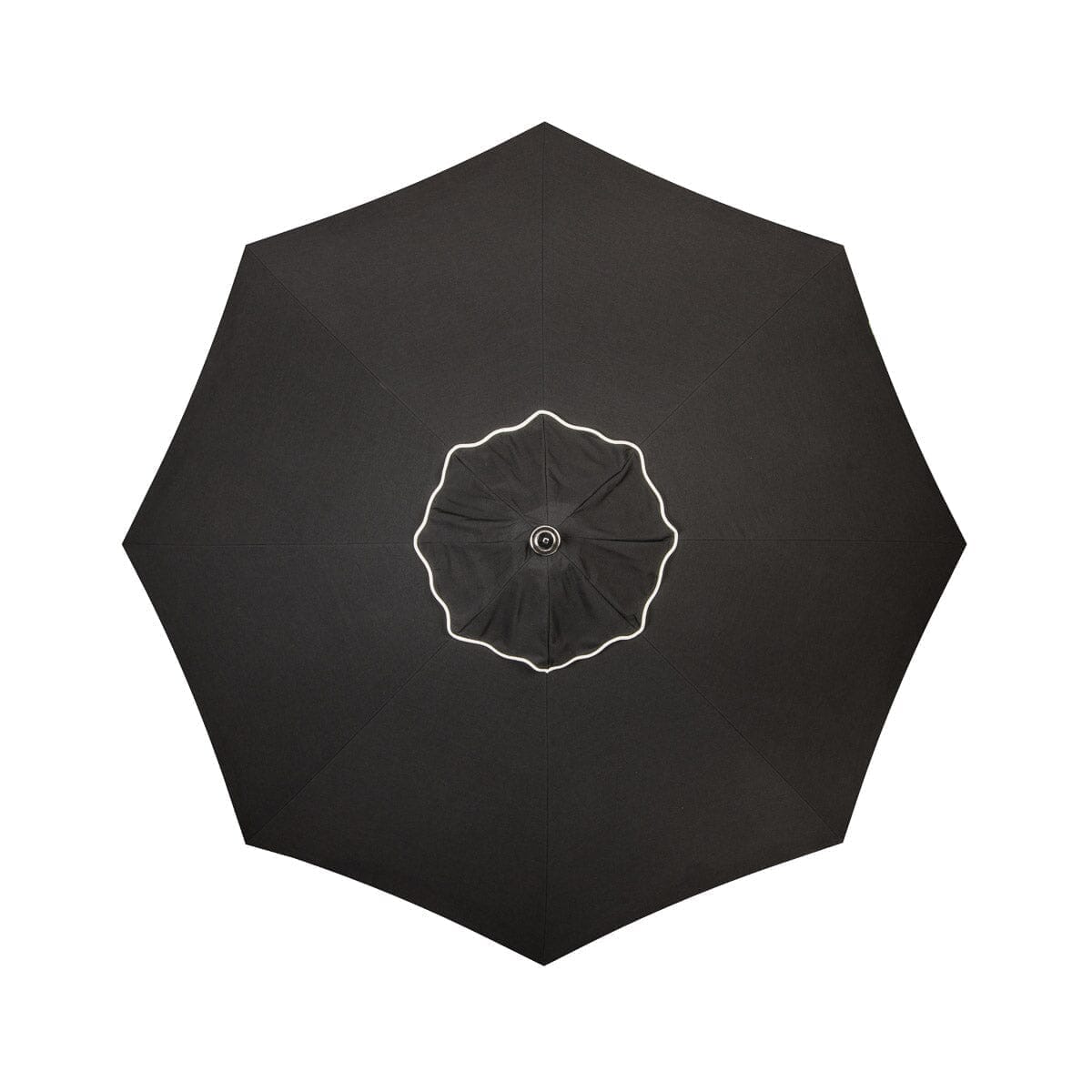 The Resort Market Umbrella in Rivie Black | 8' Antique White Frame Resort Market Umbrella Kit Business & Pleasure Co. 