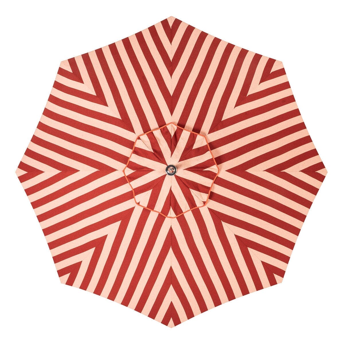 The Resort Market Umbrella in Terry Terracotta Stripe | Antique White Frame Resort Market Umbrella Kit Business & Pleasure Co Aus 
