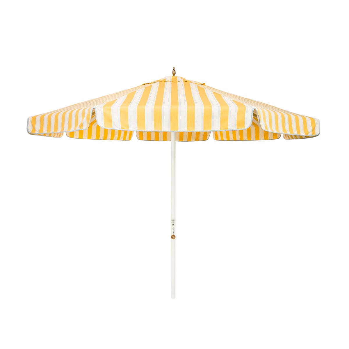 Product image of The Resort Market Umbrella in Tuuli Stripe Yellow | 10' Antique White Frame Resort Market Umbrella Kit Business & Pleasure Co. 