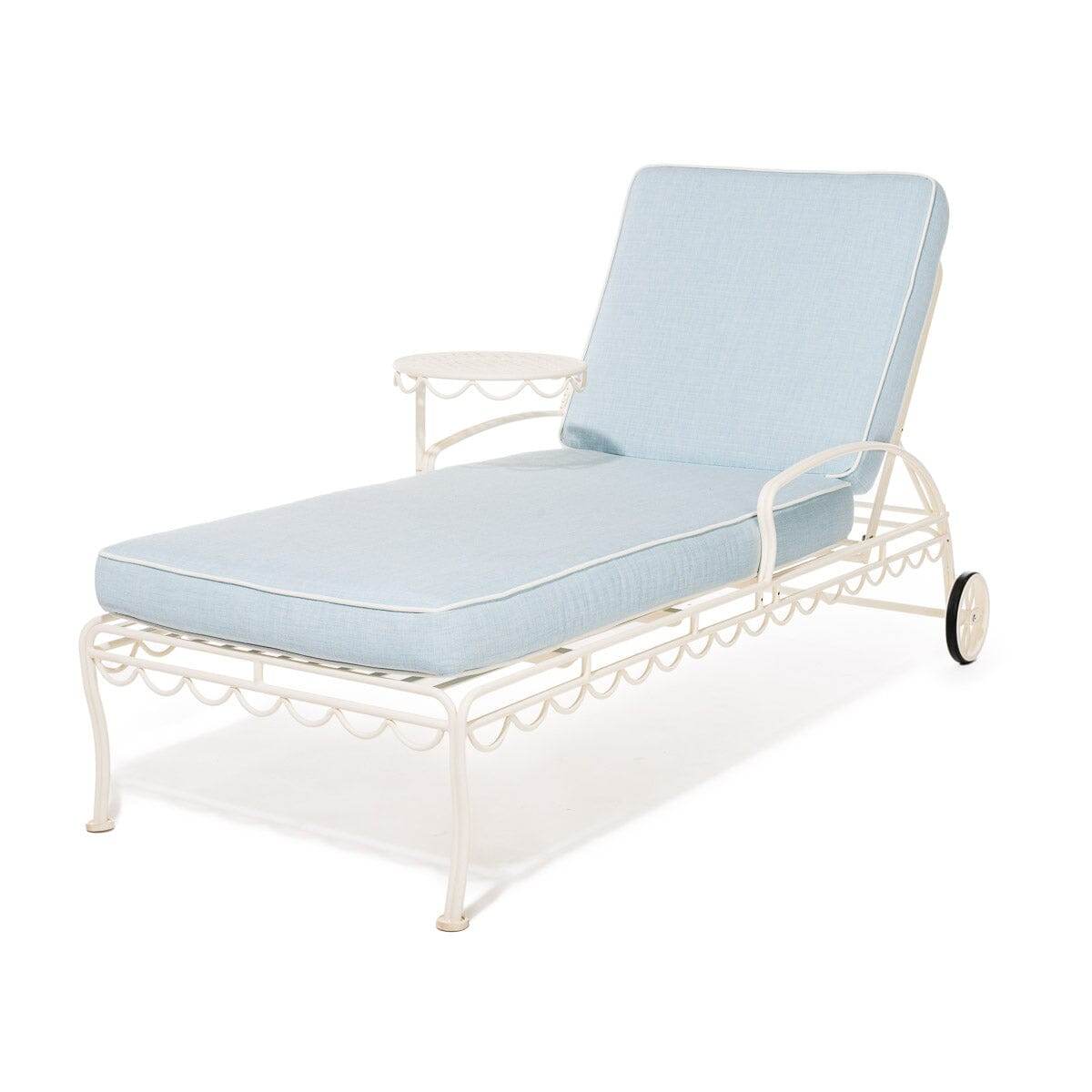 Product image of The Al Fresco Sun Lounger in Powder Blue | Antique White Frame Al Fresco Sun Lounger Kit Business & Pleasure Co. 
