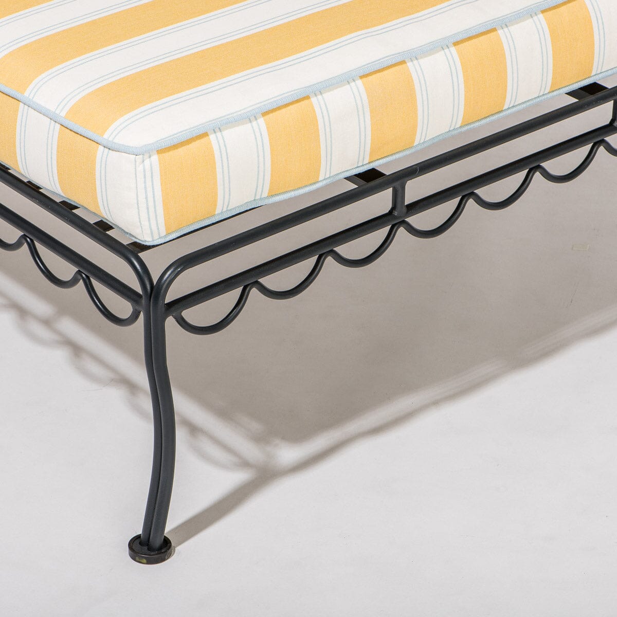 The Al Fresco Sun Lounger in Tuuli Stripe Yellow | Vintage Black Frame Al Fresco Sun Lounger Kit Business & Pleasure Co. 