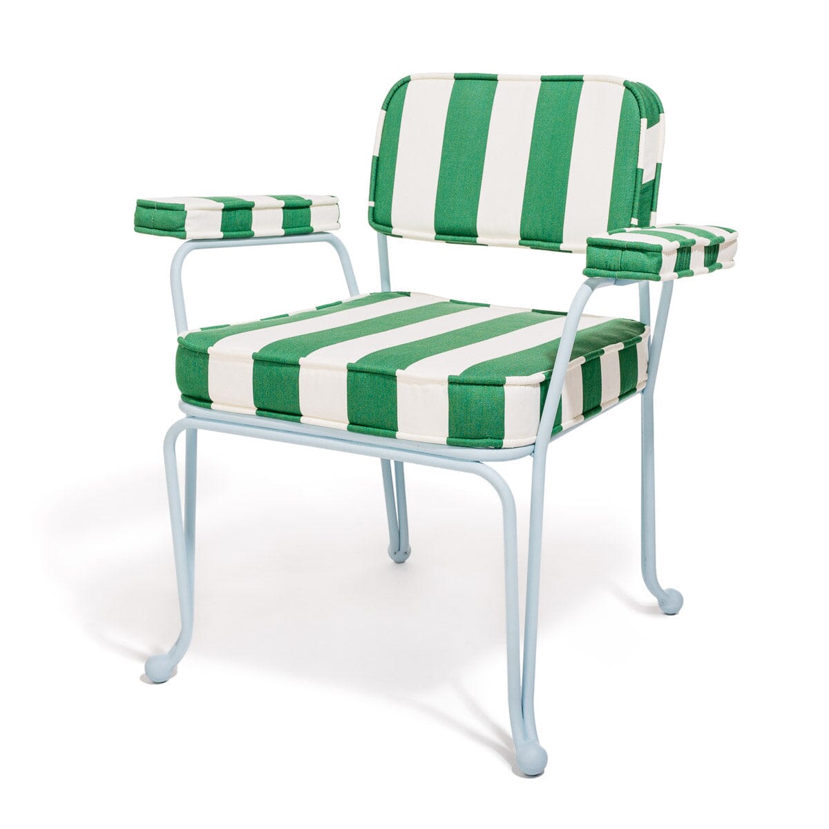 Product image of The Waterhouse Dining Chair in Crew Canyon Green Stripe | Powder Blue Frame Waterhouse Dining Chair Kit Business & Pleasure Co. 