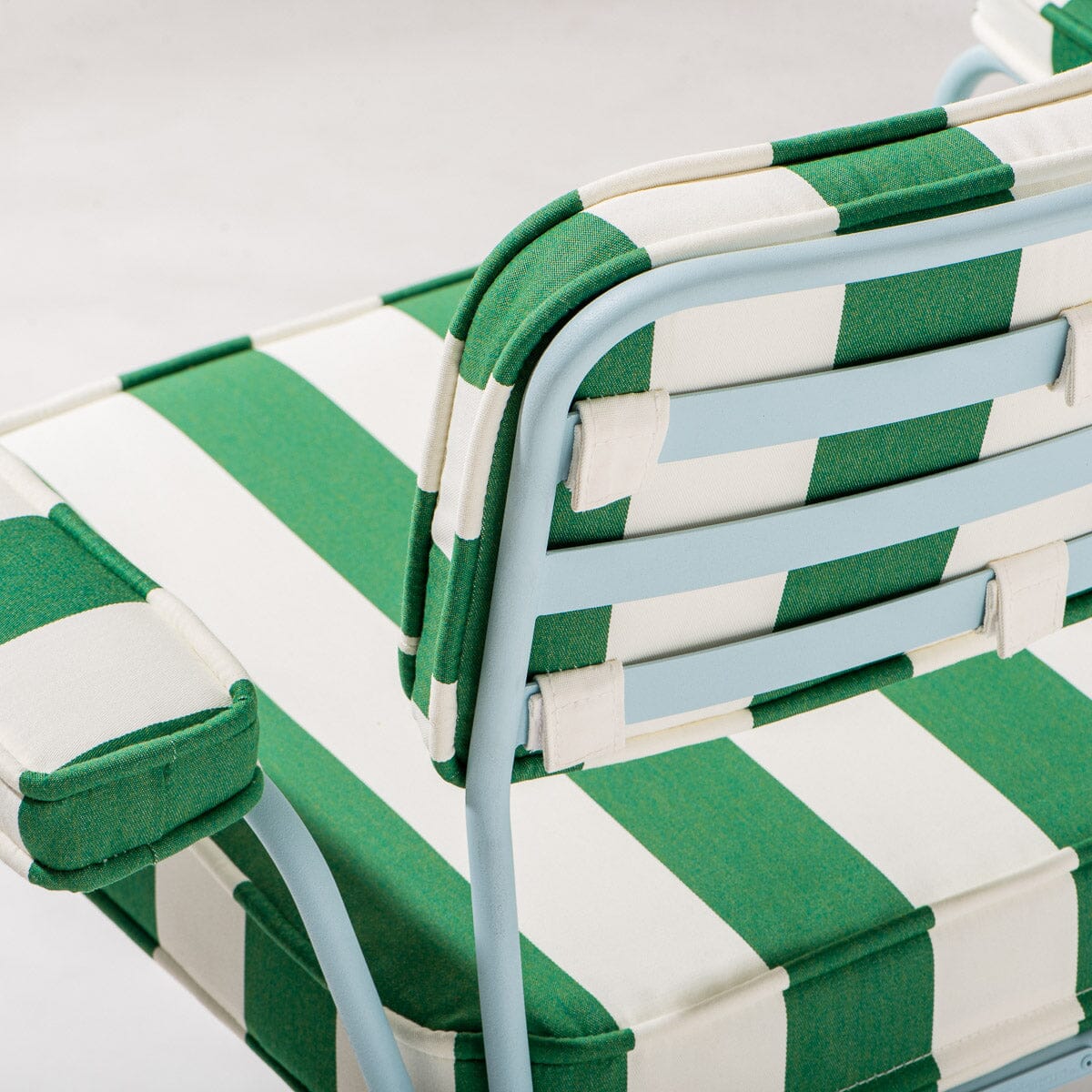 The Waterhouse Dining Chair in Crew Canyon Green Stripe | Powder Blue Frame Waterhouse Dining Chair Kit Business & Pleasure Co. 