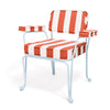 Swatch for The Waterhouse Dining Chair in Crew Le Sirenuse Stripe | Powder Blue Frame