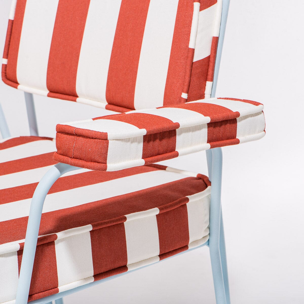 The Waterhouse Dining Chair in Crew Le Sirenuse Stripe | Powder Blue Frame Waterhouse Dining Chair Kit Business & Pleasure Co. 