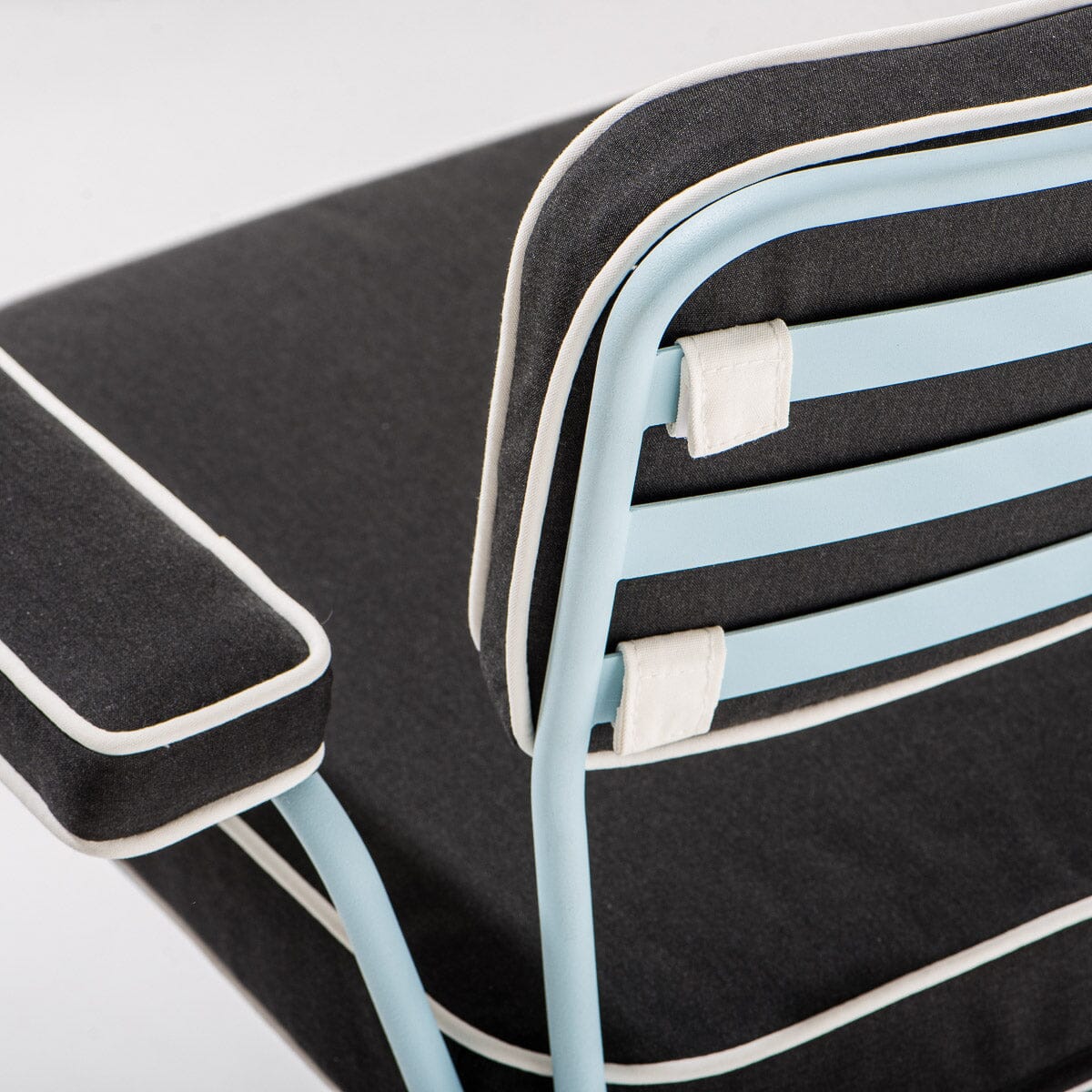 The Waterhouse Dining Chair in Rivie Black | Powder Blue Frame Waterhouse Dining Chair Kit Business & Pleasure Co. 