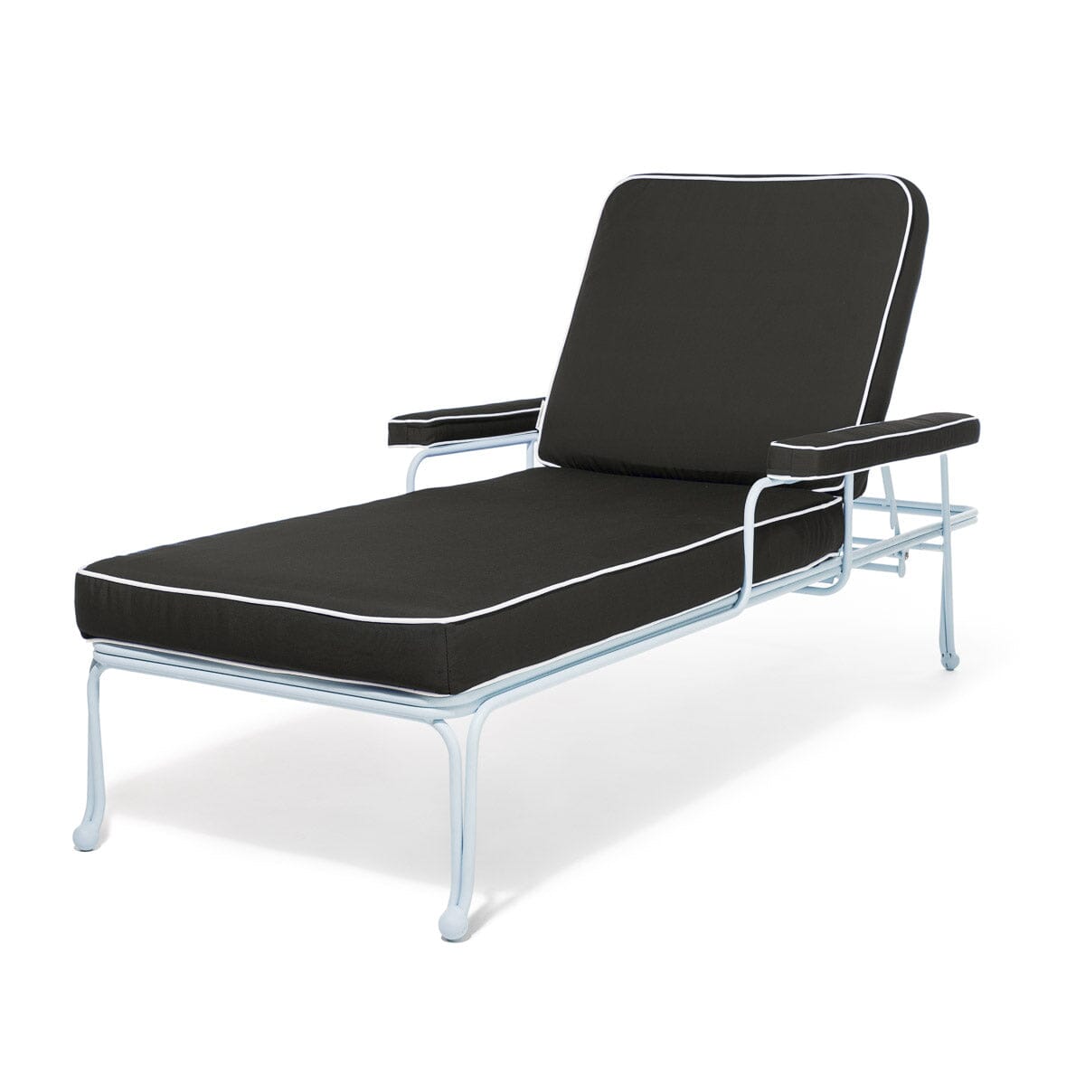 Product image of The Waterhouse Sun Lounger in Rivie Black | Powder Blue Frame Waterhouse Sun Lounger Kit Business & Pleasure Co. 