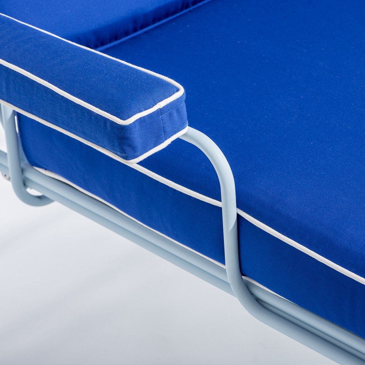 The Waterhouse Sun Lounger in Rivie Blue | Powder Blue Frame Waterhouse Sun Lounger Kit Business & Pleasure Co. 