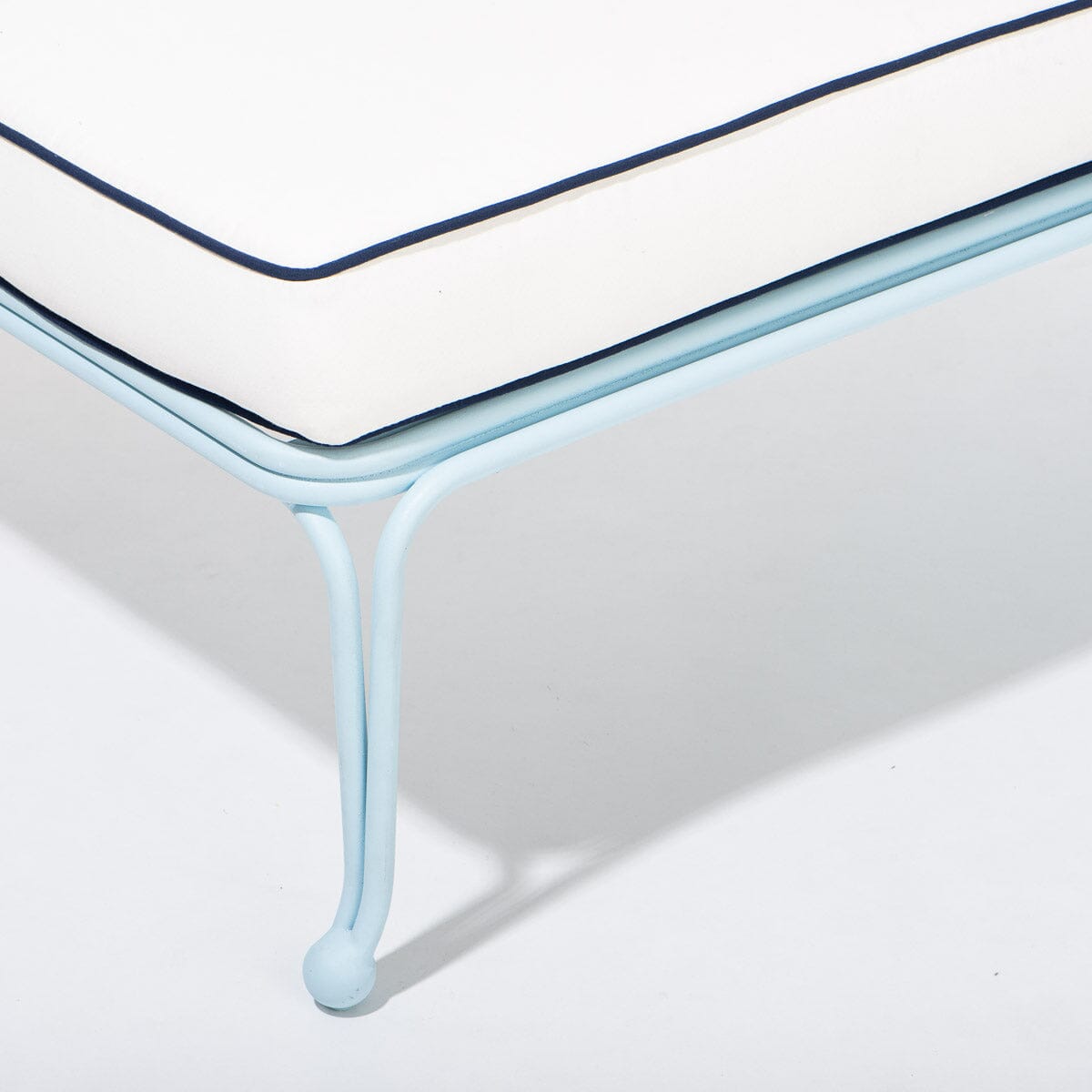 The Waterhouse Sun Lounger in Rivie White | Powder Blue Frame Waterhouse Sun Lounger Kit Business & Pleasure Co. 