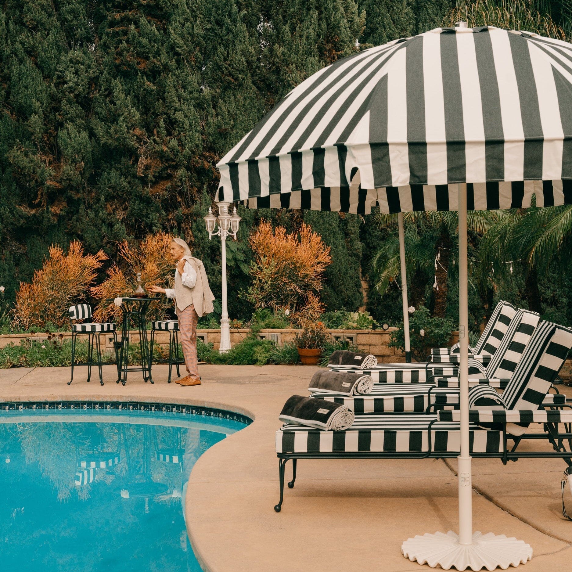The Patio Umbrella - Crew Vintage Black Stripe Patio Umbrella Business & Pleasure Co Aus 
