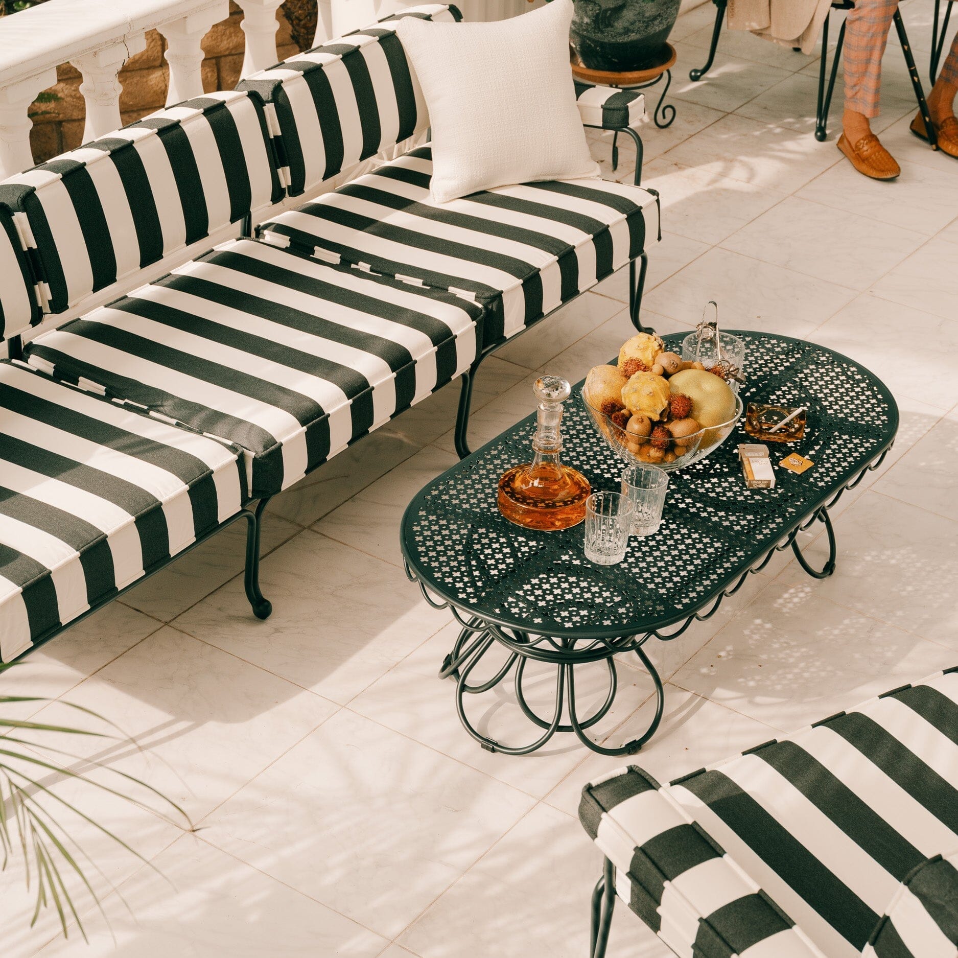 Waterhouse Sofa in Crew Vintage Black Stripe | Vintage Black Frame Waterhouse Sofa Kit Business & Pleasure Co Aus 