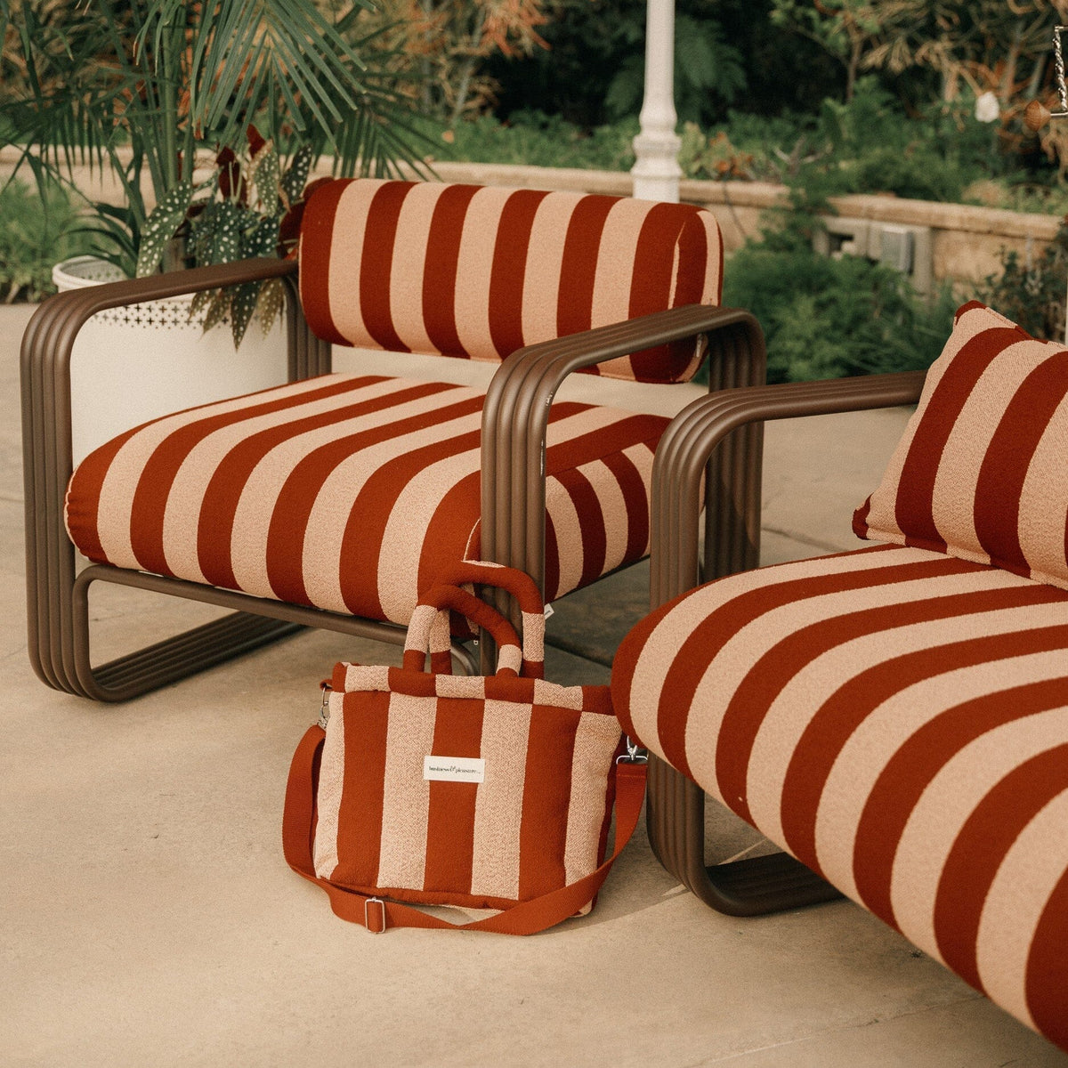 The Cloud Cooler Tote Bag - Terry Terracotta Stripe Cloud Cooler Tote Bag Business & Pleasure Co Aus 