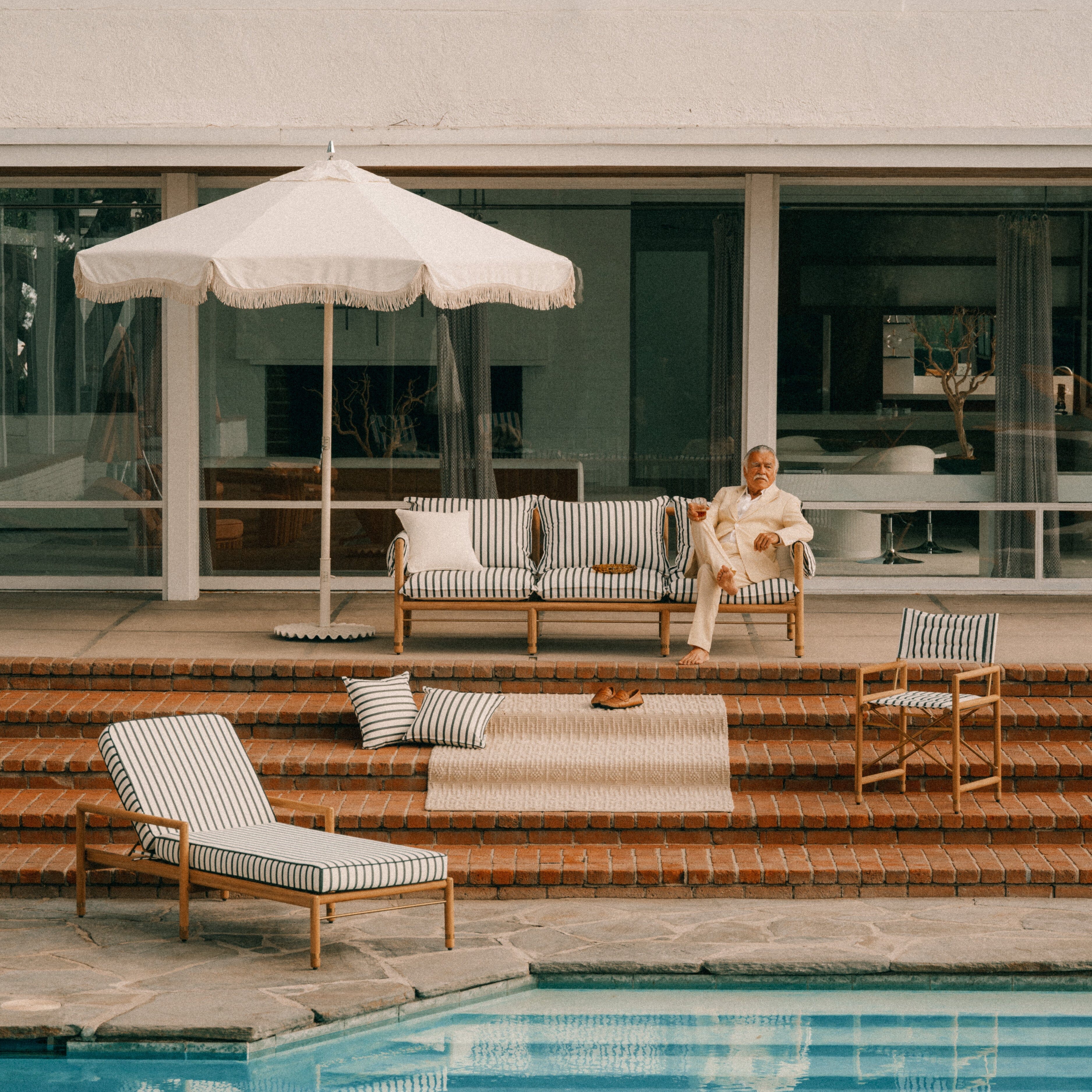The Wes Sun Lounger - Frame - Teakwood Gold Wes Sun Lounger Business & Pleasure Co Aus 