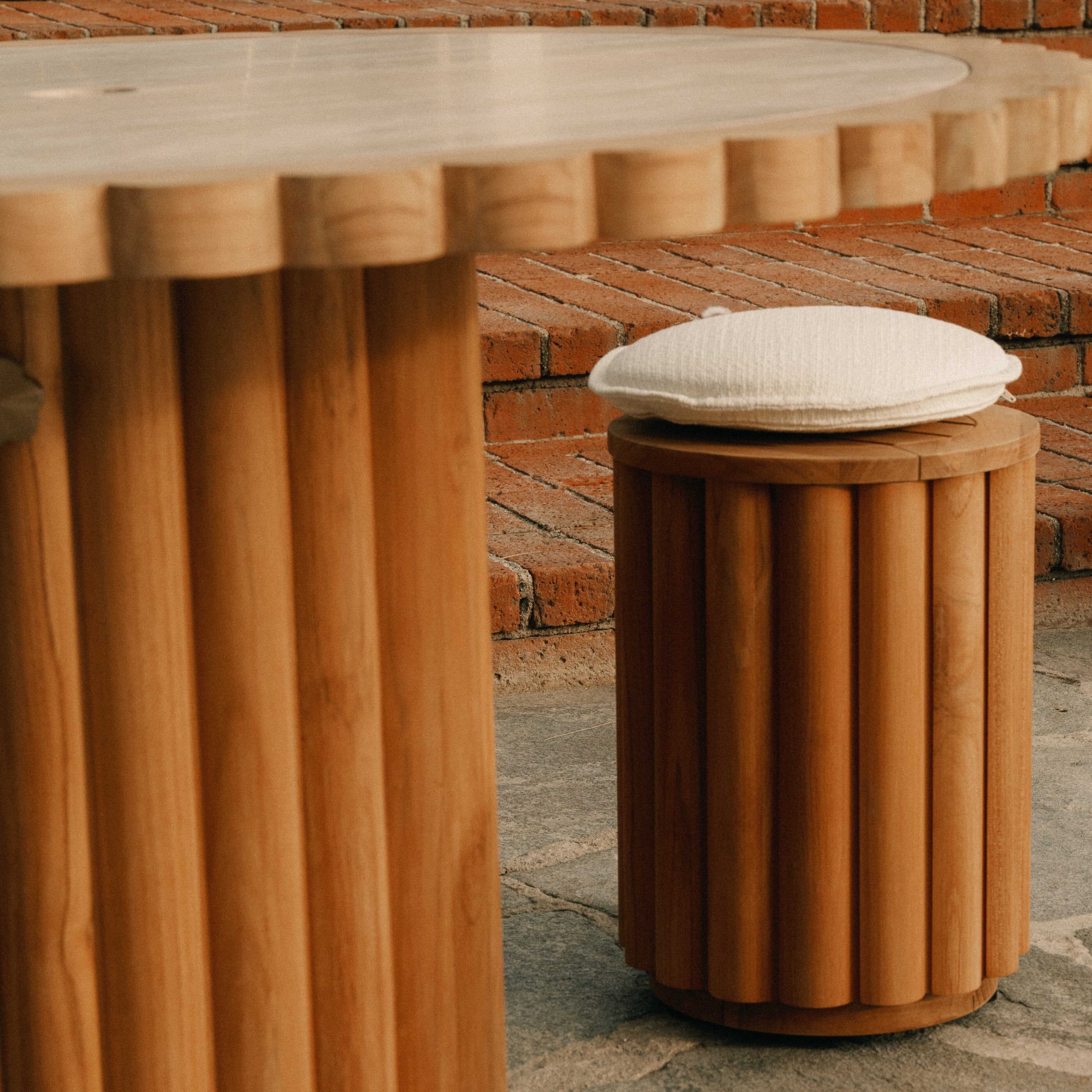 The Daisy Stool - Teakwood Daisy Stool Cushion Business & Pleasure Co Aus 