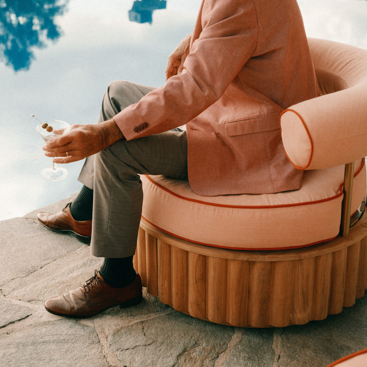The Daisy Accent Swivel Chair - Frame - Teakwood Daisy Accent Chair Business & Pleasure Co Aus 